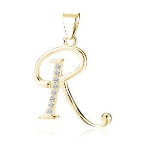 Pandantiv placat cu aur galben initiala litera R din argint cu pietre DiAmanti LZ0002G_R-DIA (Argint 925‰ 1,3 g.) Pandantiv placat cu aur galben initiala litera R din argint cu pietre DiAmanti LZ0002G_R-DIA (Argint 925‰ 1,3 g.)
